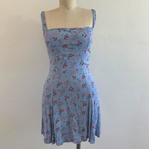 Reformation Blue Floral Mini Dress 4 Small